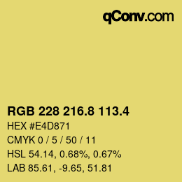 カラーコード: RGB 228 216.8 113.4 | qconv.com