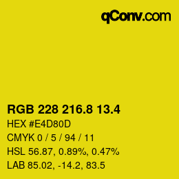 カラーコード: RGB 228 216.8 13.4 | qconv.com