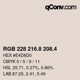 カラーコード: RGB 228 216.8 208.4 | qconv.com