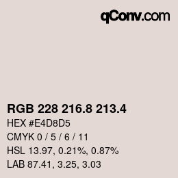 カラーコード: RGB 228 216.8 213.4 | qconv.com