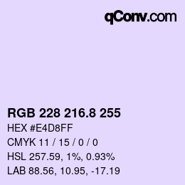 カラーコード: RGB 228 216.8 255 | qconv.com