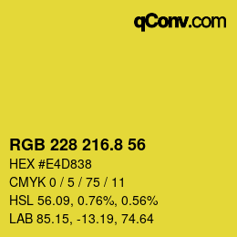 カラーコード: RGB 228 216.8 56 | qconv.com