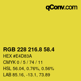 カラーコード: RGB 228 216.8 58.4 | qconv.com