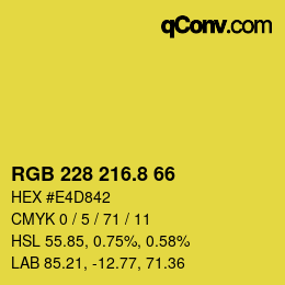 カラーコード: RGB 228 216.8 66 | qconv.com