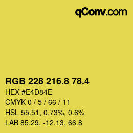 カラーコード: RGB 228 216.8 78.4 | qconv.com