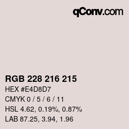 Color code: RGB 228 216 215 | qconv.com