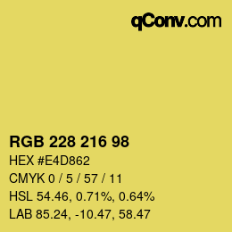 Color code: RGB 228 216 98 | qconv.com