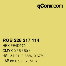 Color code: RGB 228 217 114 | qconv.com