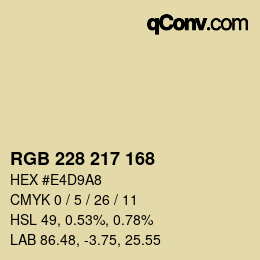 Farbcode: RGB 228 217 168 | qconv.com