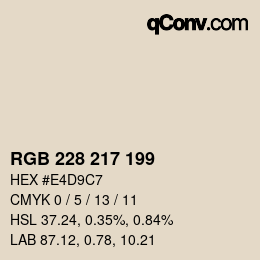 カラーコード: RGB 228 217 199 | qconv.com