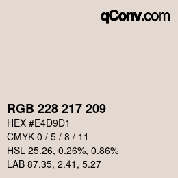 Code couleur: RGB 228 217 209 | qconv.com