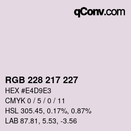 Código de color: RGB 228 217 227 | qconv.com