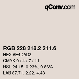 カラーコード: RGB 228 218.2 211.6 | qconv.com