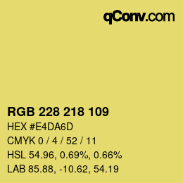 Color code: RGB 228 218 109 | qconv.com