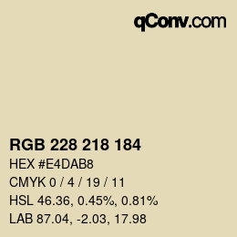 Código de color: RGB 228 218 184 | qconv.com