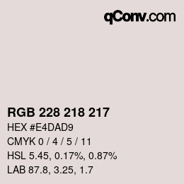 Código de color: RGB 228 218 217 | qconv.com