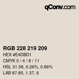 カラーコード: RGB 228 219 209 | qconv.com
