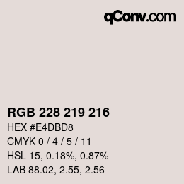 Código de color: RGB 228 219 216 | qconv.com