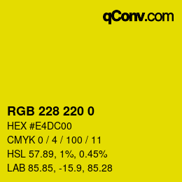 Color code: RGB 228 220 0 | qconv.com