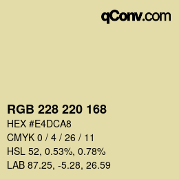 Color code: RGB 228 220 168 | qconv.com