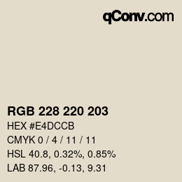 カラーコード: RGB 228 220 203 | qconv.com