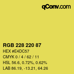 Color code: RGB 228 220 87 | qconv.com
