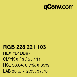 Color code: RGB 228 221 103 | qconv.com