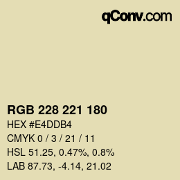 カラーコード: RGB 228 221 180 | qconv.com