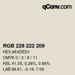 カラーコード: RGB 228 222 209 | qconv.com