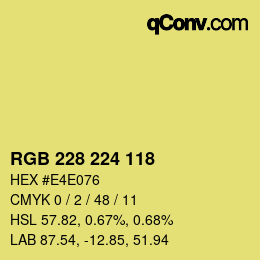 Color code: RGB 228 224 118 | qconv.com