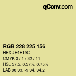 Color code: RGB 228 225 156 | qconv.com