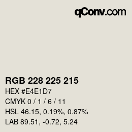 カラーコード: RGB 228 225 215 | qconv.com