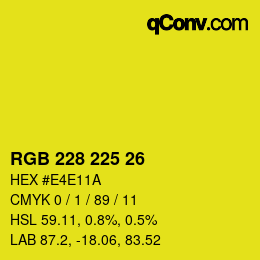 Color code: RGB 228 225 26 | qconv.com