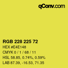 Color code: RGB 228 225 72 | qconv.com
