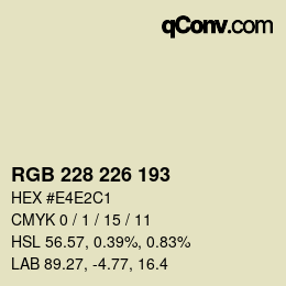 Color code: RGB 228 226 193 | qconv.com