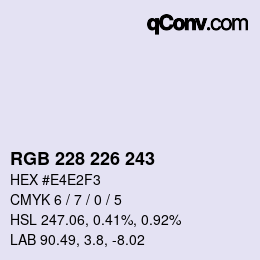 Código de color: RGB 228 226 243 | qconv.com