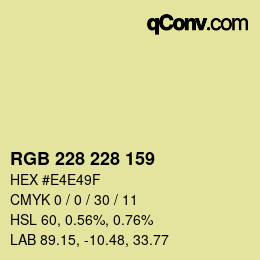 Color code: RGB 228 228 159 | qconv.com