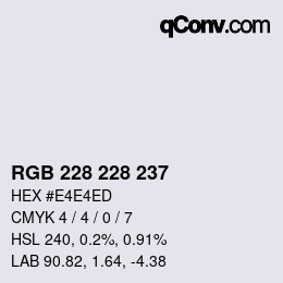 Color code: RGB 228 228 237 | qconv.com
