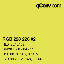 Color code: RGB 228 228 82 | qconv.com