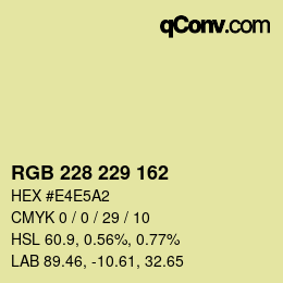 Color code: RGB 228 229 162 | qconv.com