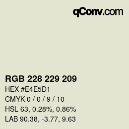 カラーコード: RGB 228 229 209 | qconv.com