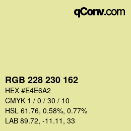 Color code: RGB 228 230 162 | qconv.com
