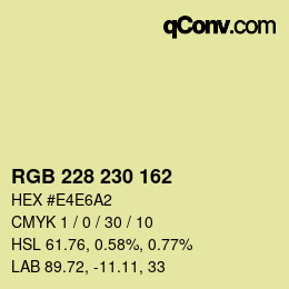 Color code: RGB 228 230 162 | qconv.com