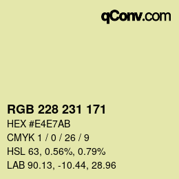 Color code: RGB 228 231 171 | qconv.com