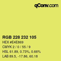 Color code: RGB 228 232 105 | qconv.com