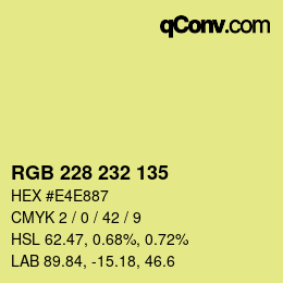 カラーコード: RGB 228 232 135 | qconv.com
