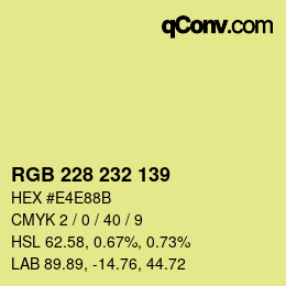 Color code: RGB 228 232 139 | qconv.com