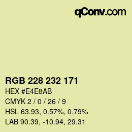 カラーコード: RGB 228 232 171 | qconv.com