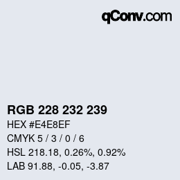 Farbcode: RGB 228 232 239 | qconv.com