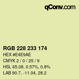 颜色代码: RGB 228 233 174 | qconv.com